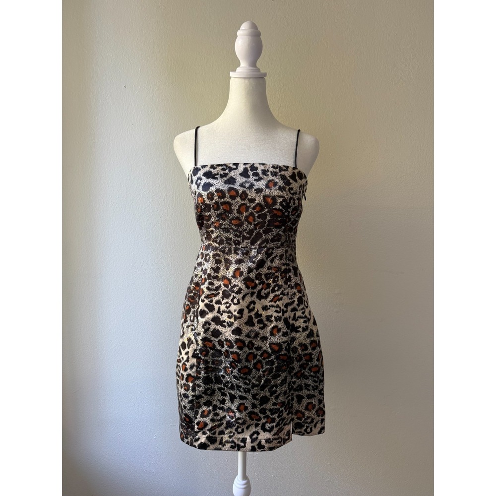 Urban Outfitter Leopard Print‎ Mini Dress M Spaghetti Strap Bodycon Clubwear